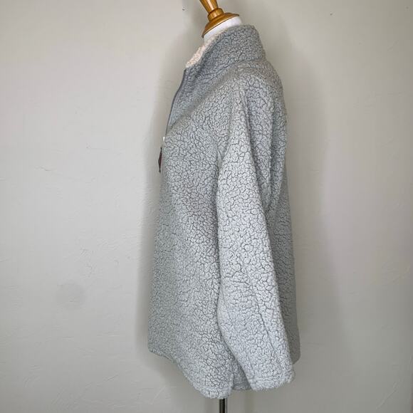 Gray Teddy Sweatshirt Pullover 1/4 zip Small - Picture 3 of 9